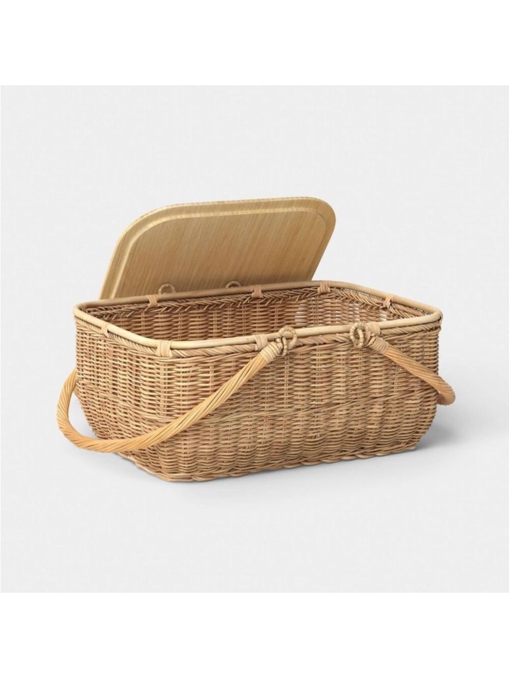 NEW! Threshold Woven Rattan Picnic Basket - Picture 4 of 5